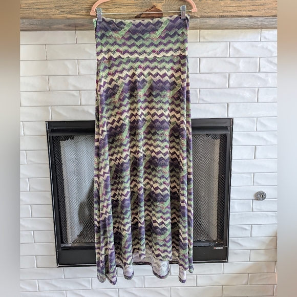 LuLaRoe Multicolor Stretch Chevron Maxi Skirt - Picture 1 of 7